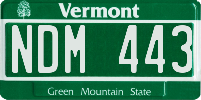 VT license plate NDM443