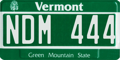 VT license plate NDM444