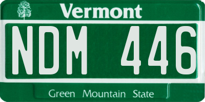 VT license plate NDM446