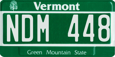 VT license plate NDM448