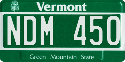 VT license plate NDM450