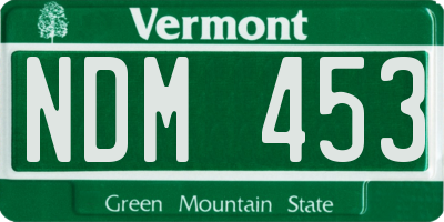 VT license plate NDM453