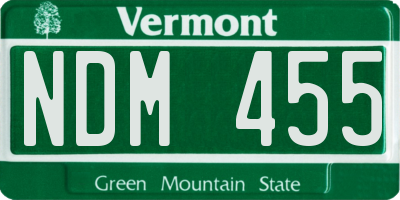 VT license plate NDM455