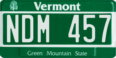 VT license plate NDM457