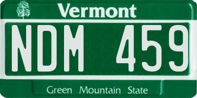 VT license plate NDM459