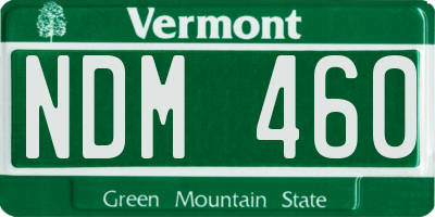 VT license plate NDM460