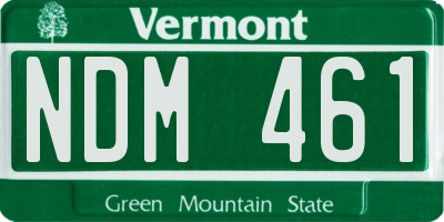 VT license plate NDM461