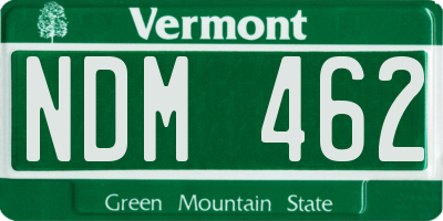 VT license plate NDM462