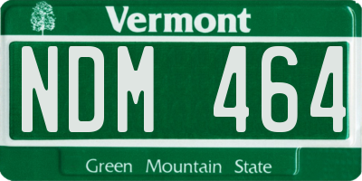 VT license plate NDM464