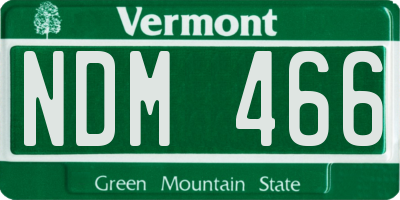 VT license plate NDM466