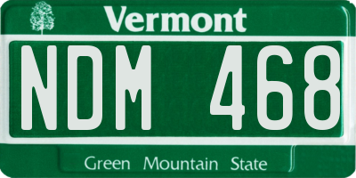 VT license plate NDM468