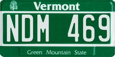 VT license plate NDM469