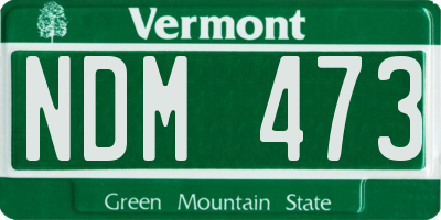 VT license plate NDM473