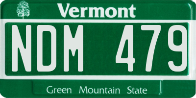 VT license plate NDM479