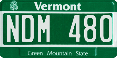 VT license plate NDM480