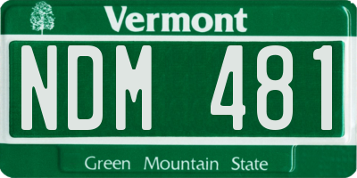 VT license plate NDM481