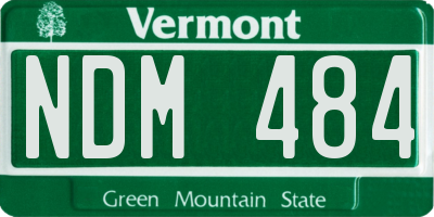VT license plate NDM484