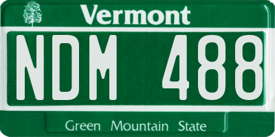 VT license plate NDM488