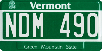 VT license plate NDM490