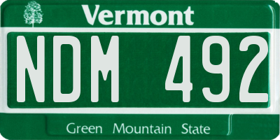 VT license plate NDM492