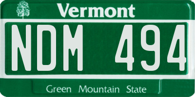 VT license plate NDM494