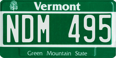 VT license plate NDM495