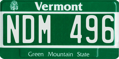 VT license plate NDM496