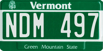 VT license plate NDM497