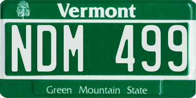 VT license plate NDM499
