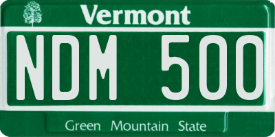 VT license plate NDM500