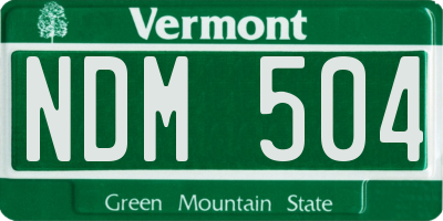 VT license plate NDM504
