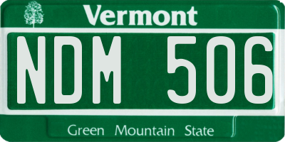 VT license plate NDM506