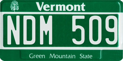 VT license plate NDM509