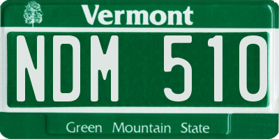 VT license plate NDM510