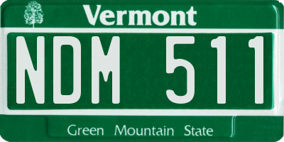 VT license plate NDM511