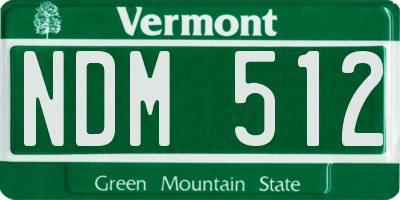 VT license plate NDM512