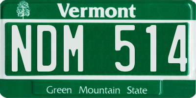 VT license plate NDM514