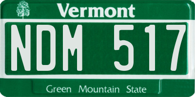 VT license plate NDM517
