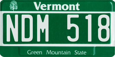 VT license plate NDM518