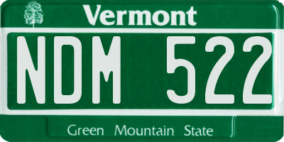 VT license plate NDM522
