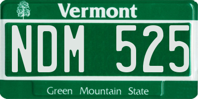 VT license plate NDM525