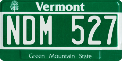 VT license plate NDM527