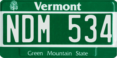 VT license plate NDM534