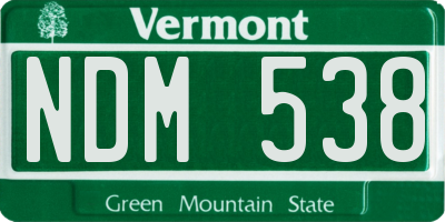 VT license plate NDM538