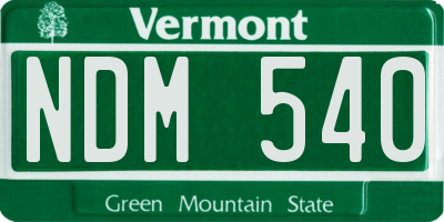 VT license plate NDM540
