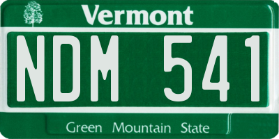 VT license plate NDM541