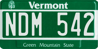 VT license plate NDM542