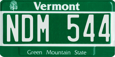 VT license plate NDM544