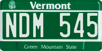 VT license plate NDM545