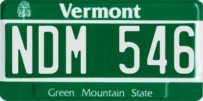 VT license plate NDM546